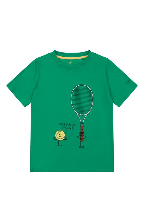 Shop The New Kids' Knox Tennis Graphic T-shirt In Holly Green