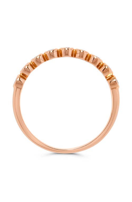 H.j. Namdar Bezel Diamond Stacking Ring In Rose Gold
