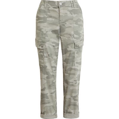 Wit & Wisdom Ab-Solution High Waist Crop Cargo Pants, Green (Nordstrom Exclusive)