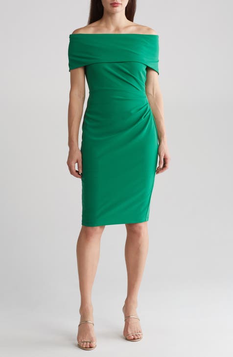 LAURA Velvet Dresses for Women Green Cocktail Dress Winter