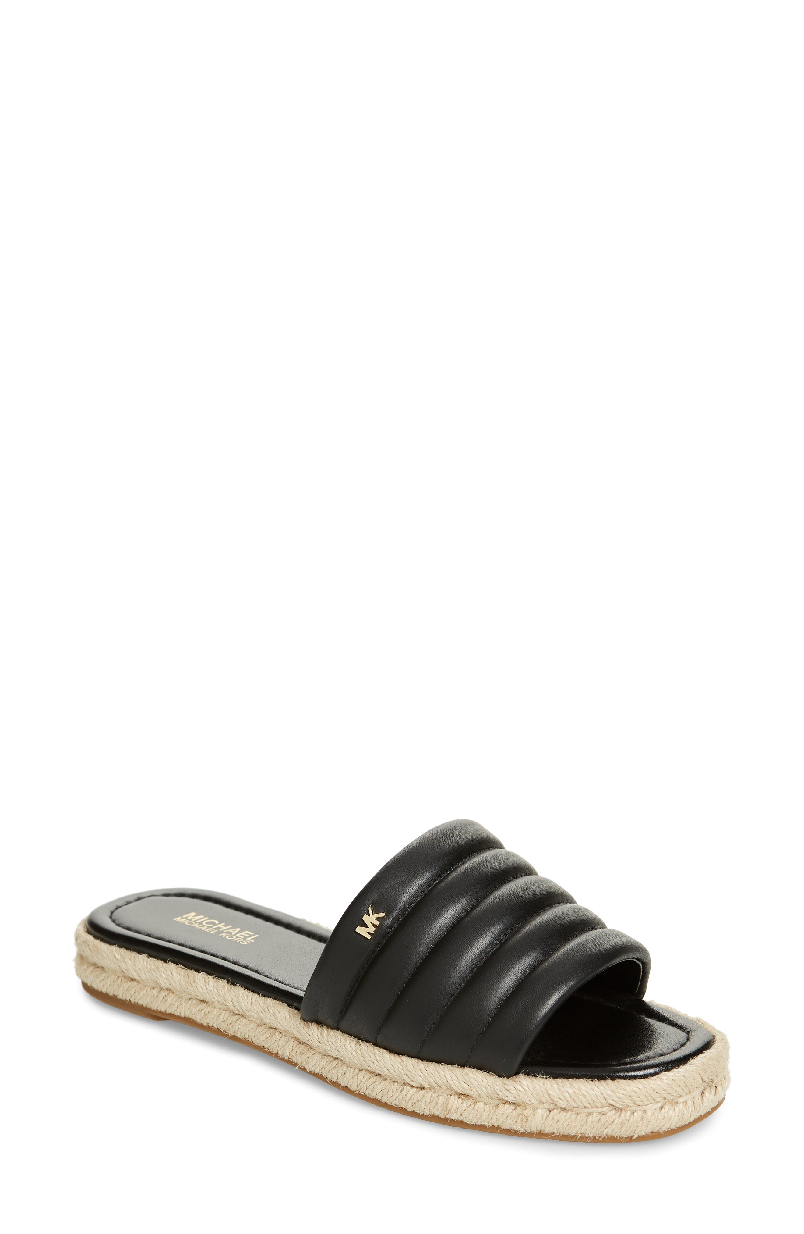 michael kors slides black and white