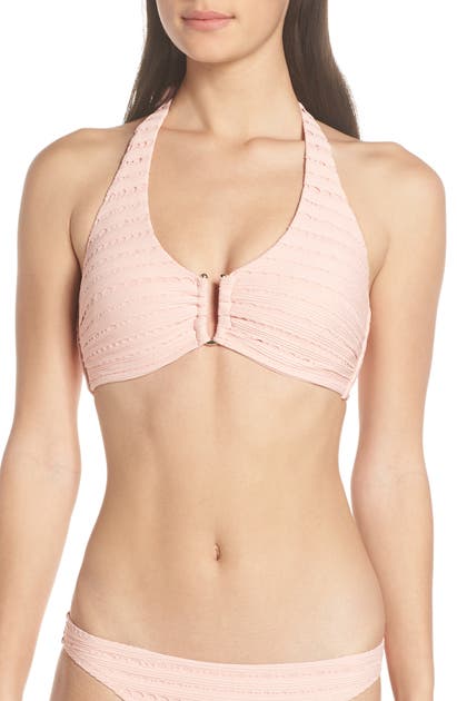 Heidi Klein Core D-g U-bar Halter Bikini Top In Pink