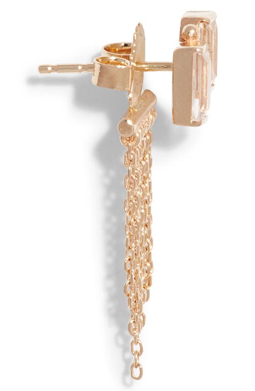 Anzie Deux Carré Topaz Fringe Drop Earrings In Silver/clear Topaz