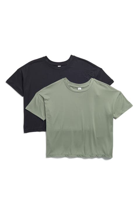 2-Pack Deluxe Cropped T-Shirts