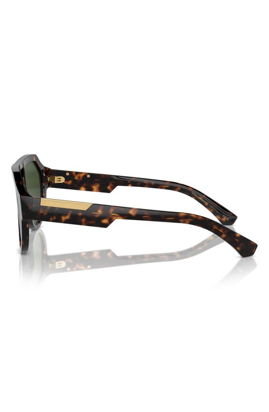 Shop Dolce & Gabbana 56mm Square Aviator Polarized Sunglasses In Havana