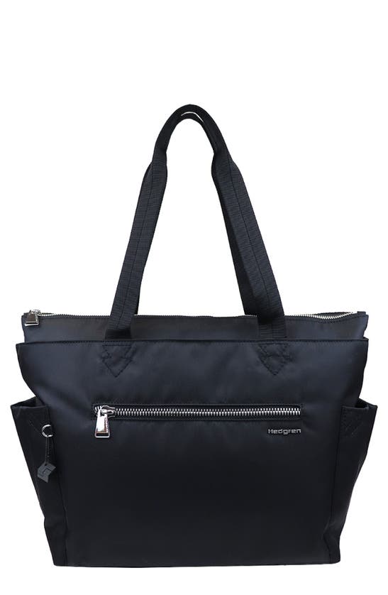 Hedgren Margaret Water Repellent Recycled Polyester Tote In Black