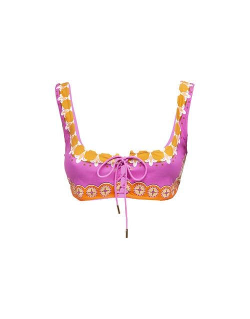 Shop La Doublej Sunset Bikini Top Napoli Plates Placée Pink