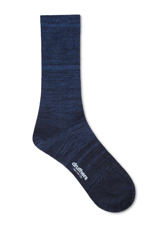 Druthers Nyc Organic Cotton Gradient Crew Sock In Navy & Black