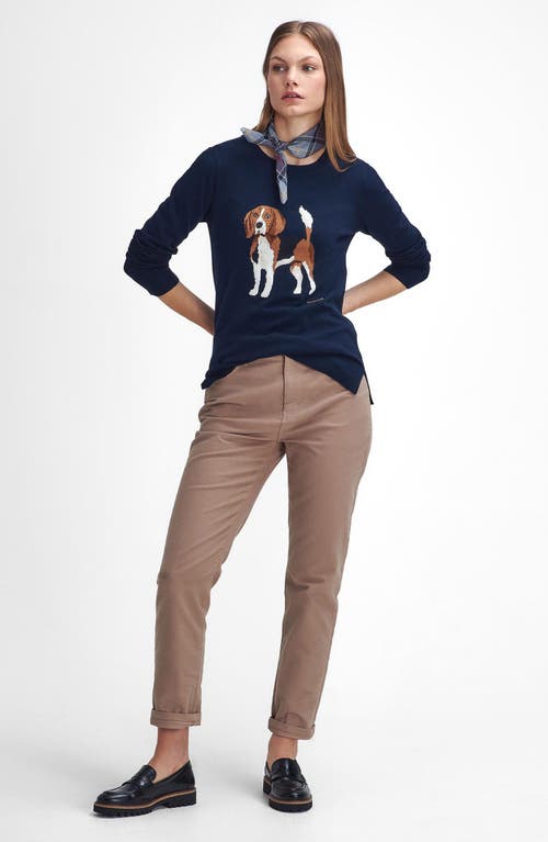 Shop Barbour Fareham Beagle Cotton & Cashmere Sweater In Navy Blue