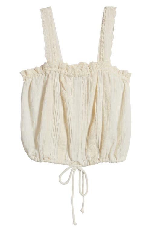 Shop Free People Because Of You Cotton & Linen Drawstring Waist Camisole In Ivory