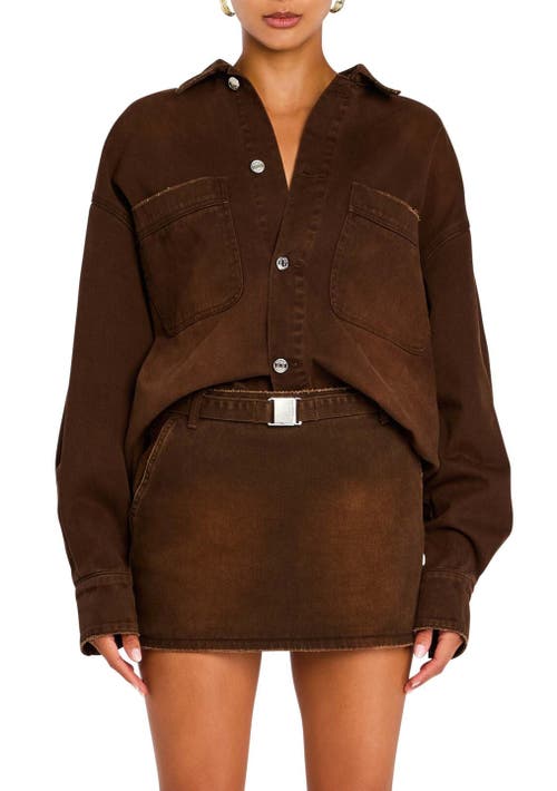 Ser.o.ya Storme Relaxed Shacket In Vintage Brown
