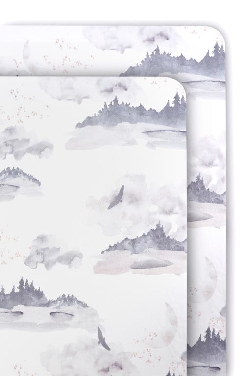 Oilo Misty Mountain 2-Pack Jersey Fitted Crib Sheets in Stone at Nordstrom