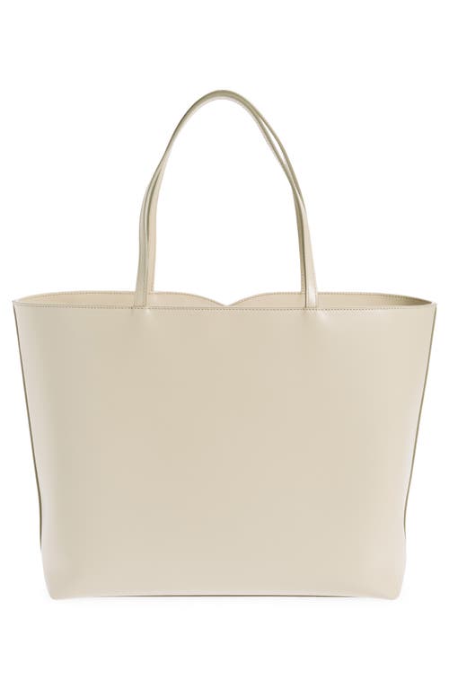 Shop Dolce & Gabbana Dolce&gabbana Dg Logo Leather Tote In Ivory