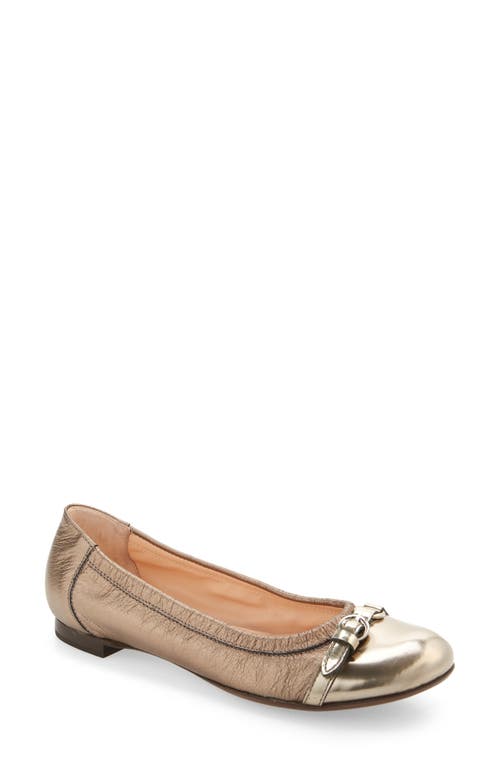 Shop Agl Attilio Giusti Leombruni Agl Monika Cap Toe Ballet Flat In Platinum Pebble/platinum