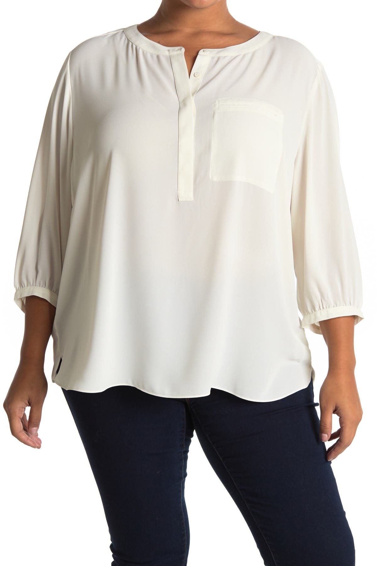 NYDJ Henley 3/4 Sleeve Blouse Nordstrom Rack