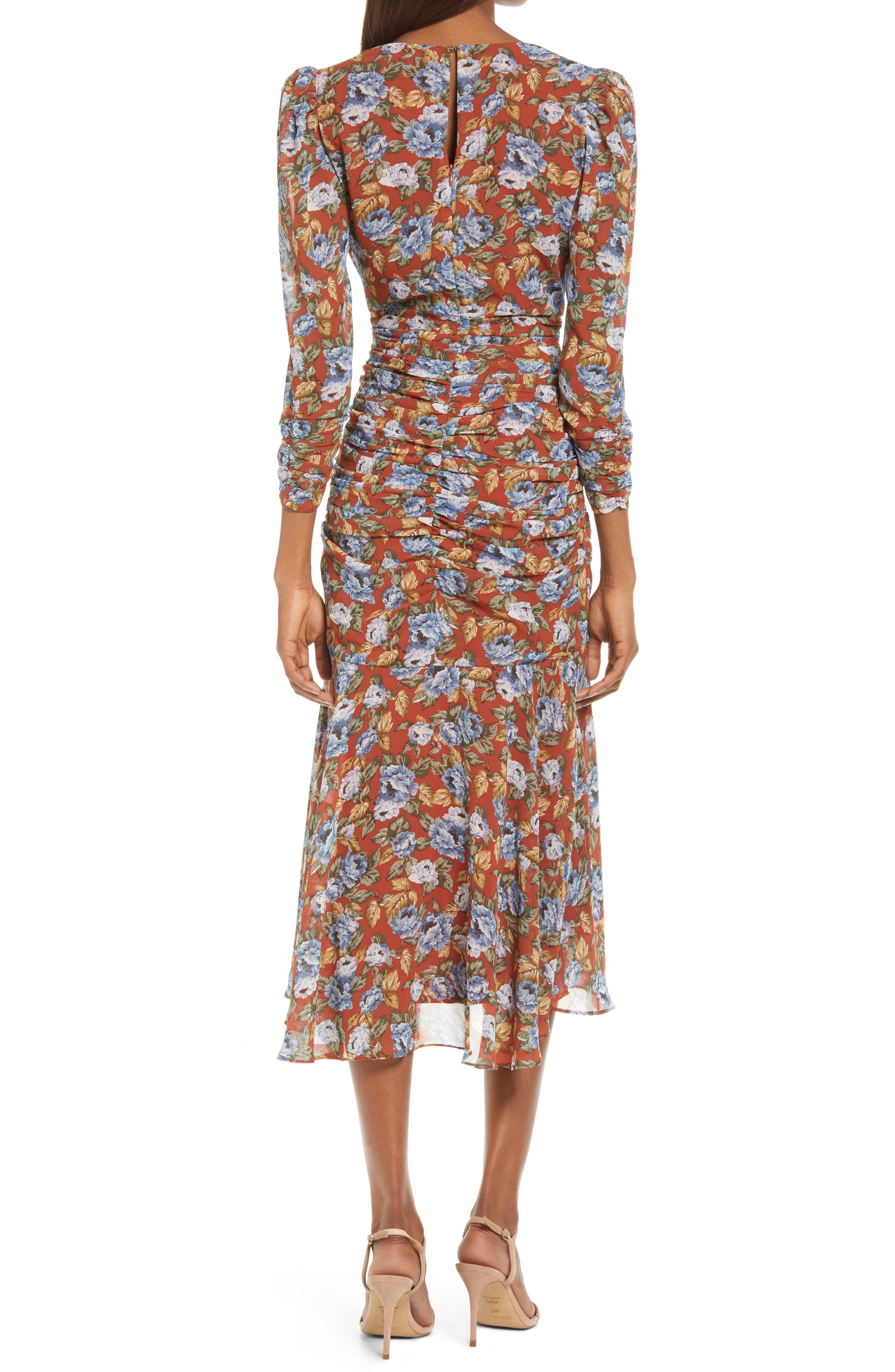 FLORET STUDIOS Floral Print Ruched Puff 