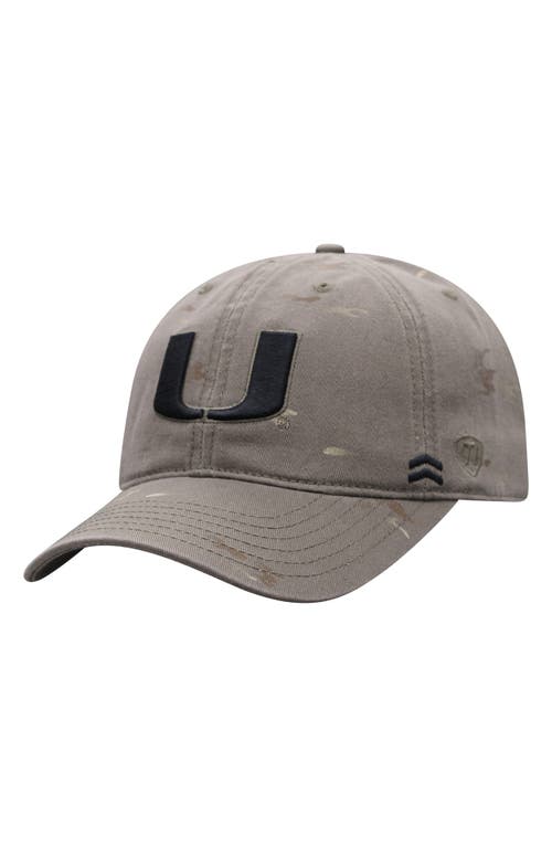 Miami Hurricanes Tow OHT Ghost Adjustable Hat - Khaki