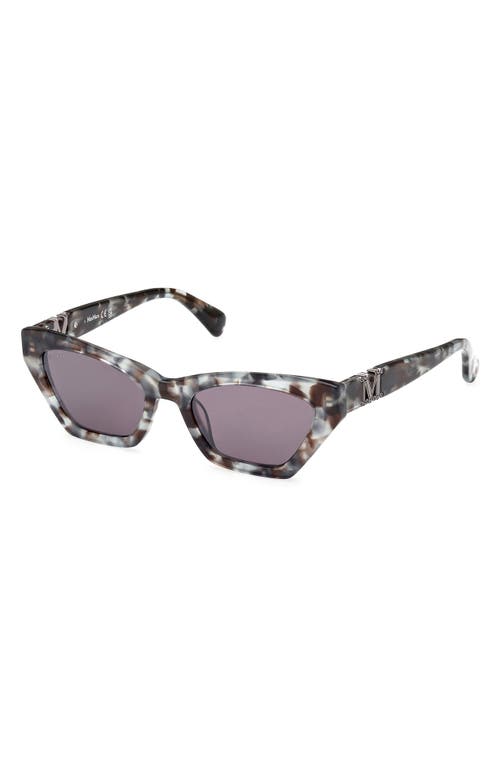 Shop Max Mara 52mm Cat Eye Sunglasses In Coloured Havana/smoke Mirror