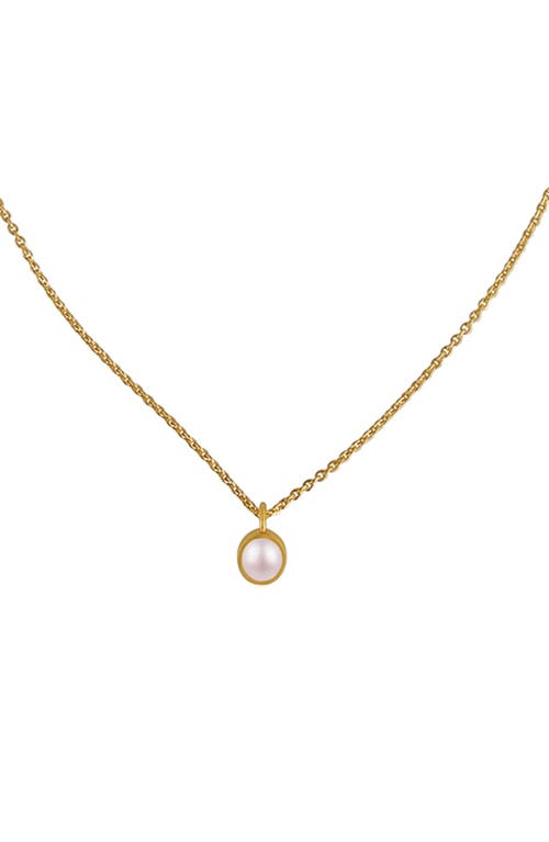 Christina Greene Dainty Mother-of-Pearl Pendant Necklace in Gold/Pearl