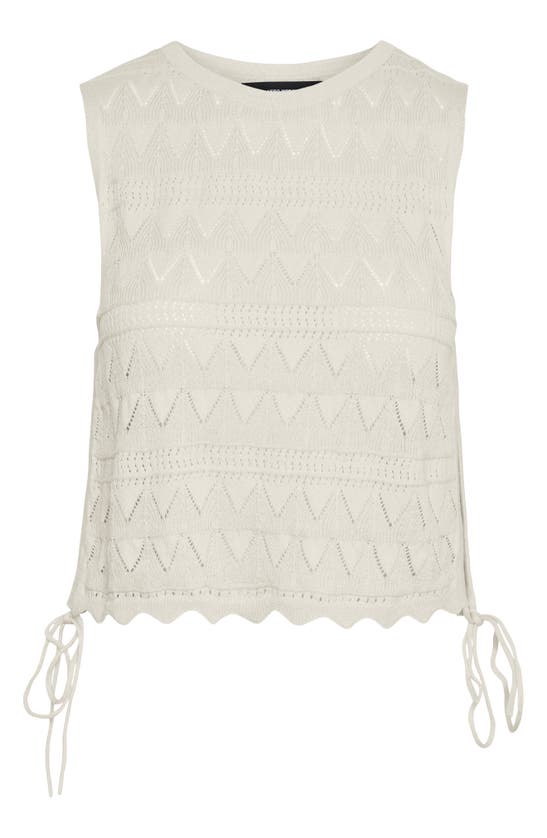 Shop Vero Moda Bali Open Stitch Knit Cotton Tank In Birch
