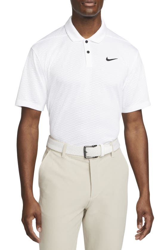 Nike Dri-fit Vapor Golf Polo In White/ Black