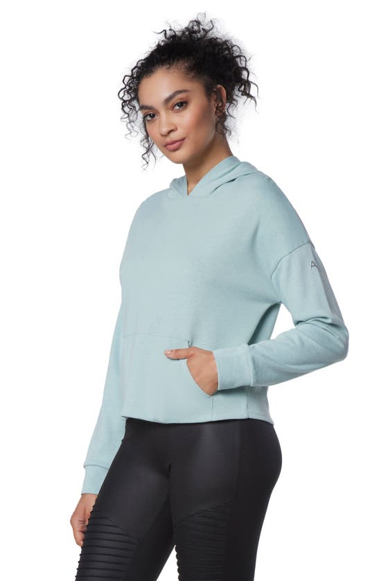 Andrew Marc Sport Long Sleeve Drop Shoulder Hoodie In Jade