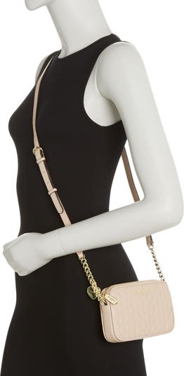 Karl Lagerfeld Paris Karolina Quilted Leather Crossbody Bag - Black/Gold