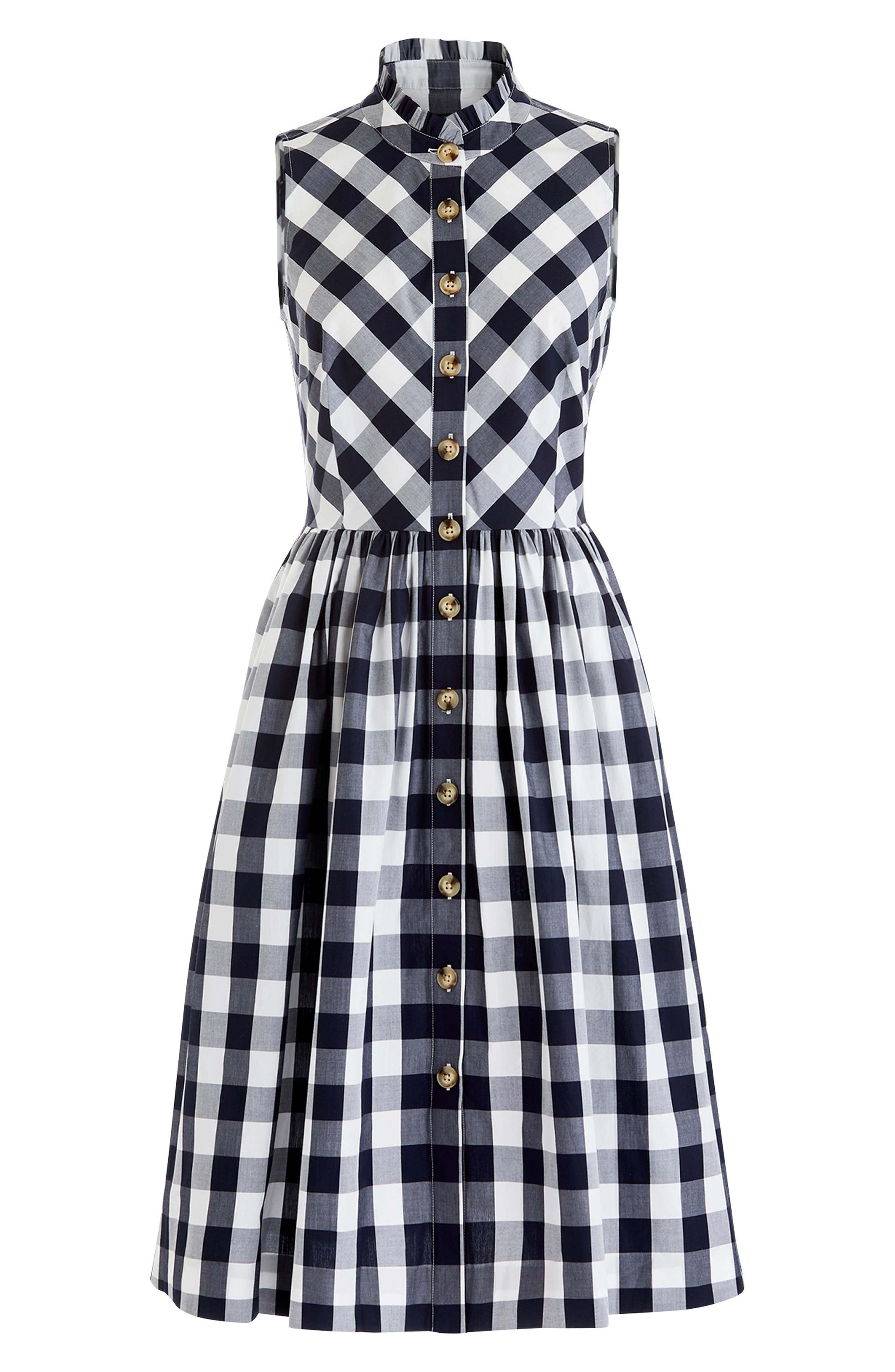 j crew black and white gingham dress