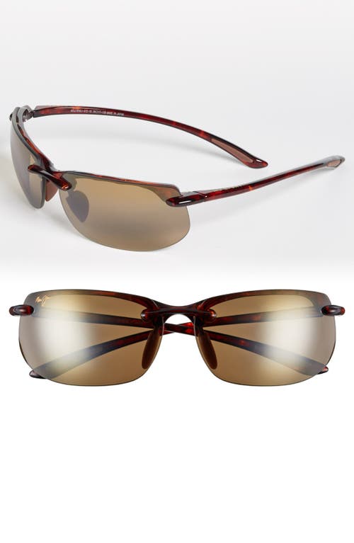 Maui Jim Banyans PolarizedPlus®2 67mm Rectangle Sunglasses in Tortoise