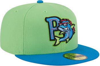 Men's New Era Green Pensacola Blue Wahoos Theme Nights Mullets 59FIFTY Fitted Hat