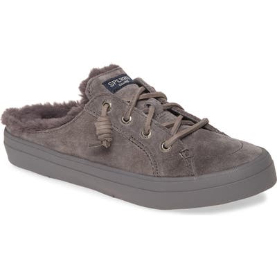 Sperry Crest Vibe Faux Fur Trim Mule Sneaker, Grey