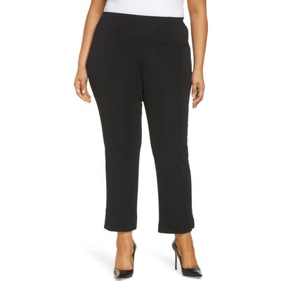 Plus Size Ming Wang Pull-On Ankle Pants, Black