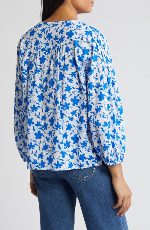 Shop Caslonr Caslon(r) Pintuck Pleat Top In White- Blue Orchid Float