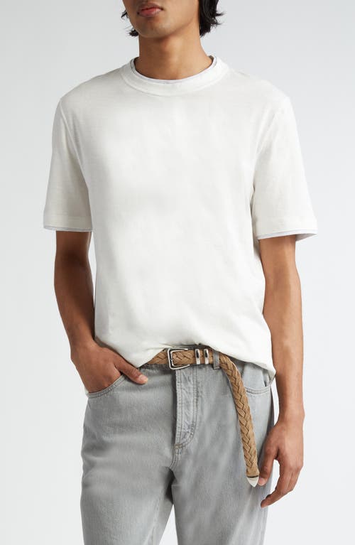 Brunello Cucinelli Linen & Cotton T-shirt In White