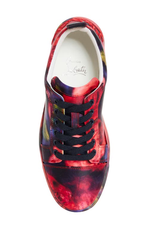 Shop Christian Louboutin Fun Louise Junior Silk Low Top Sneaker In Red Multi