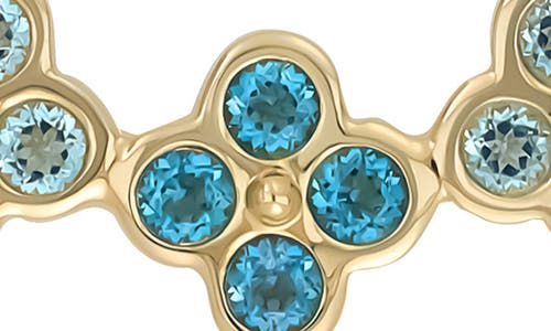 BONY LEVY BONY LEVY 14K GOLD BLUE TOPAZ CLUSTER PENDANT NECKLACE