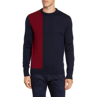 Bugatchi Colorblock Wool Sweater, Red