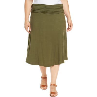 Plus Size Bobeau Andie Convertible Knit Skirt, Green