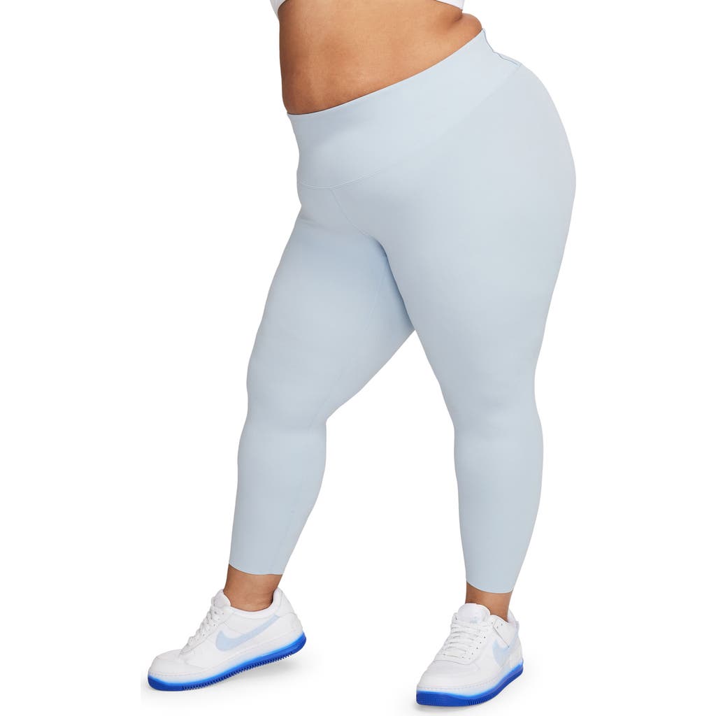 Nike Zenvy Gentle Support High Waist 7/8 Leggings In Lt Armory Blue/black