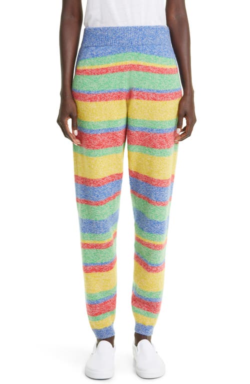 The Elder Statesman Marled Stripe Cashmere Joggers in Spm/Klm/Sfm/Chm