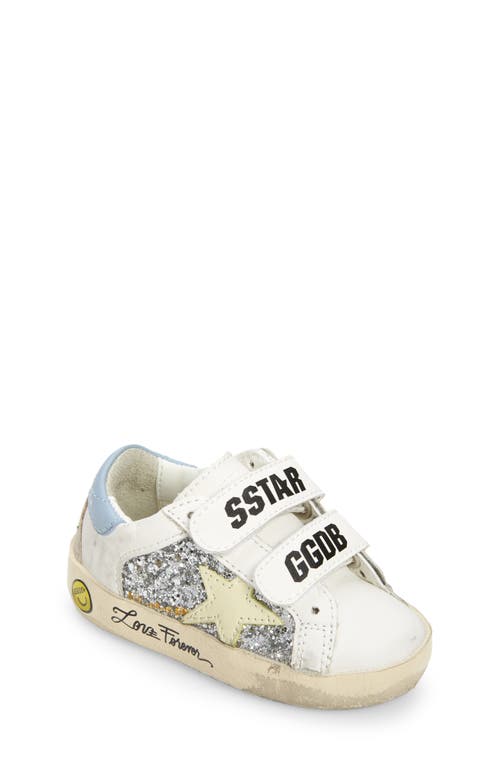 Golden Goose Kids' Old School Glitter Low Top Sneaker In Silver/white/blue
