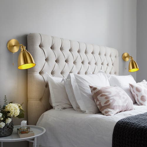 Jonathan Y Hudson 1-light Farmhouse Bohemian Iron Led Sconce In Brass Gold