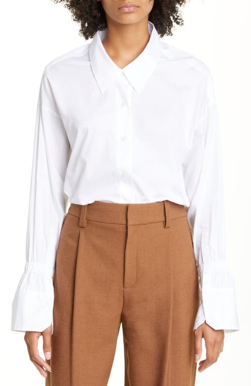 A.L.C. Monica Long Sleeve Cotton Blouse in White