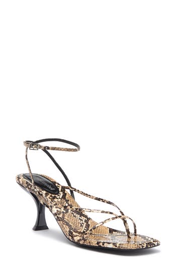 Jeffrey Campbell Fluxx Sandal In Beige Brown Snake