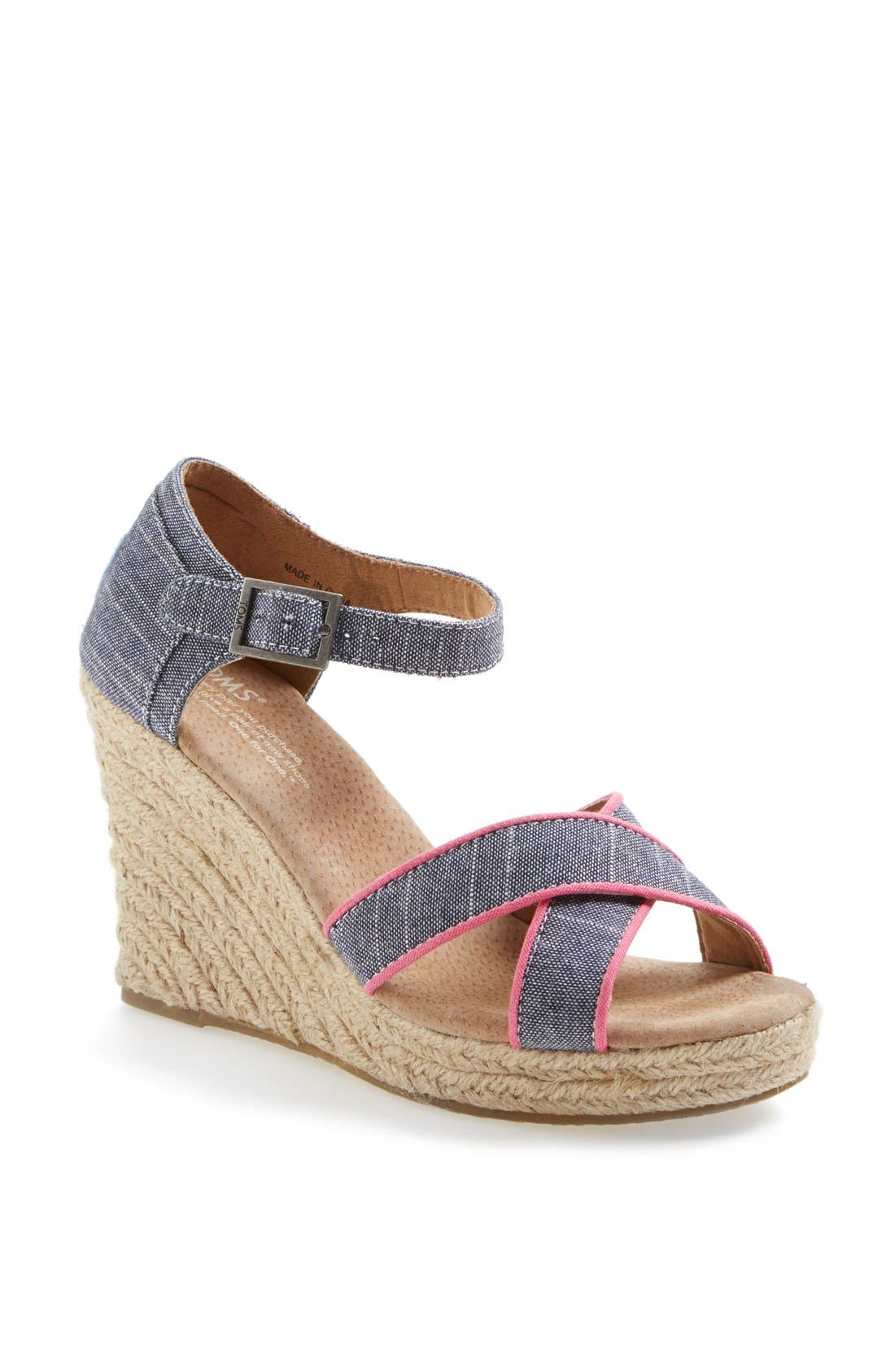 toms chambray wedge