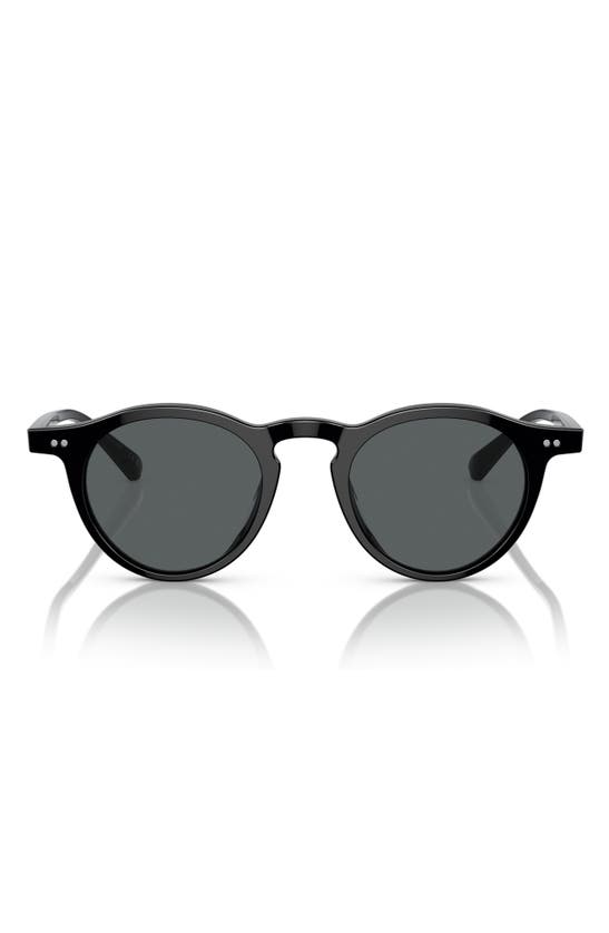 Oliver Peoples Op-13 47mm Polarized Round Sunglasses In Black