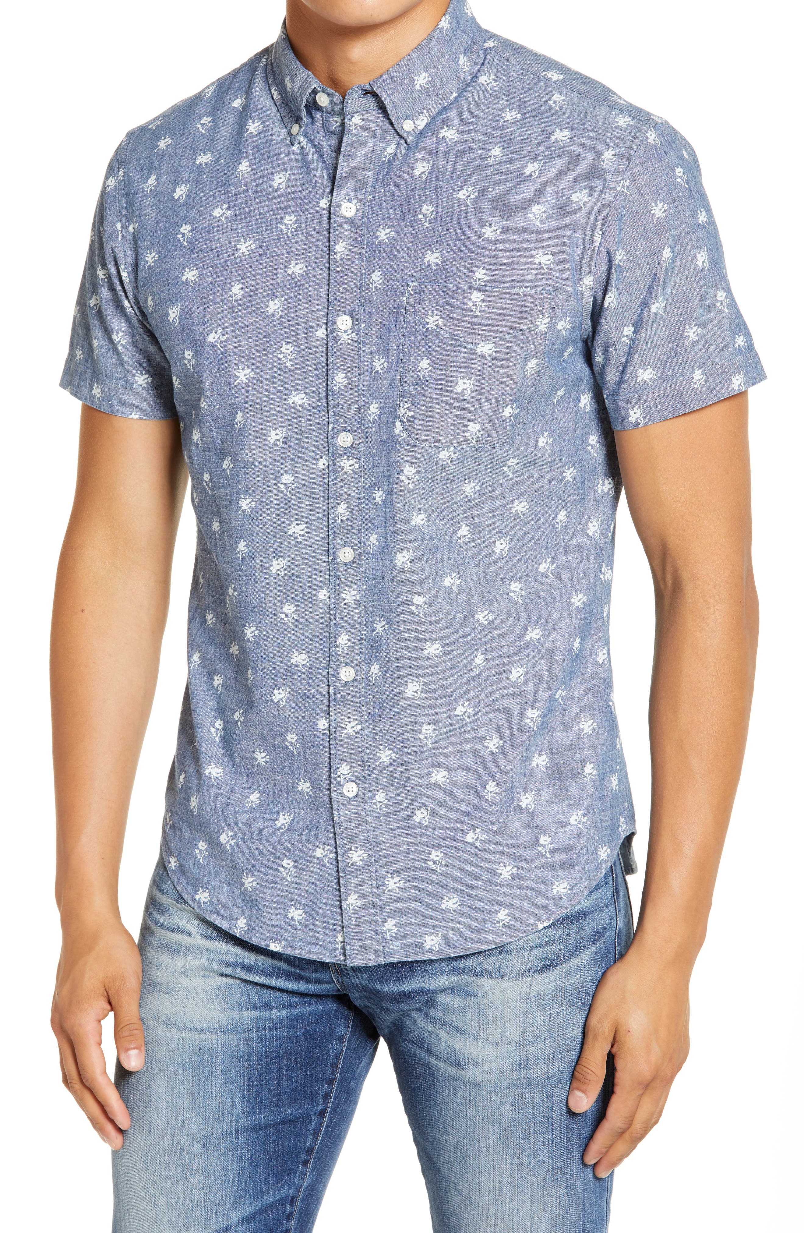 slim fit short sleeve button down