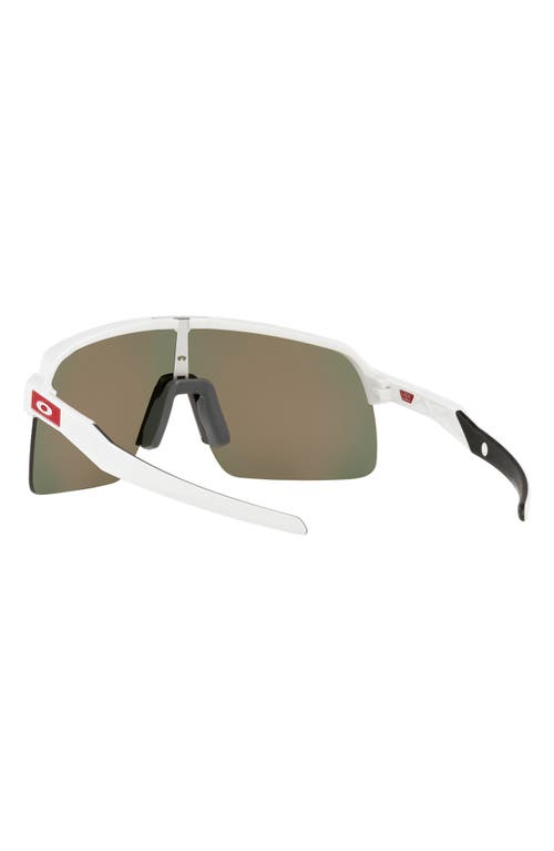 Oakley Sutro Lite 139mm Prizm™ Wrap Shield Sunglasses In Matte White/prizm Ruby