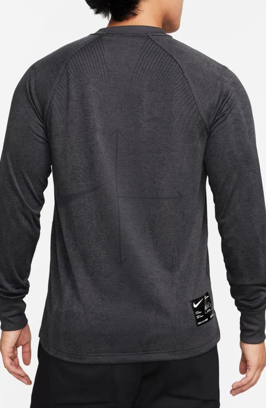 Shop Nike Axis Dri-fit Crewneck Pullover In Anthracite