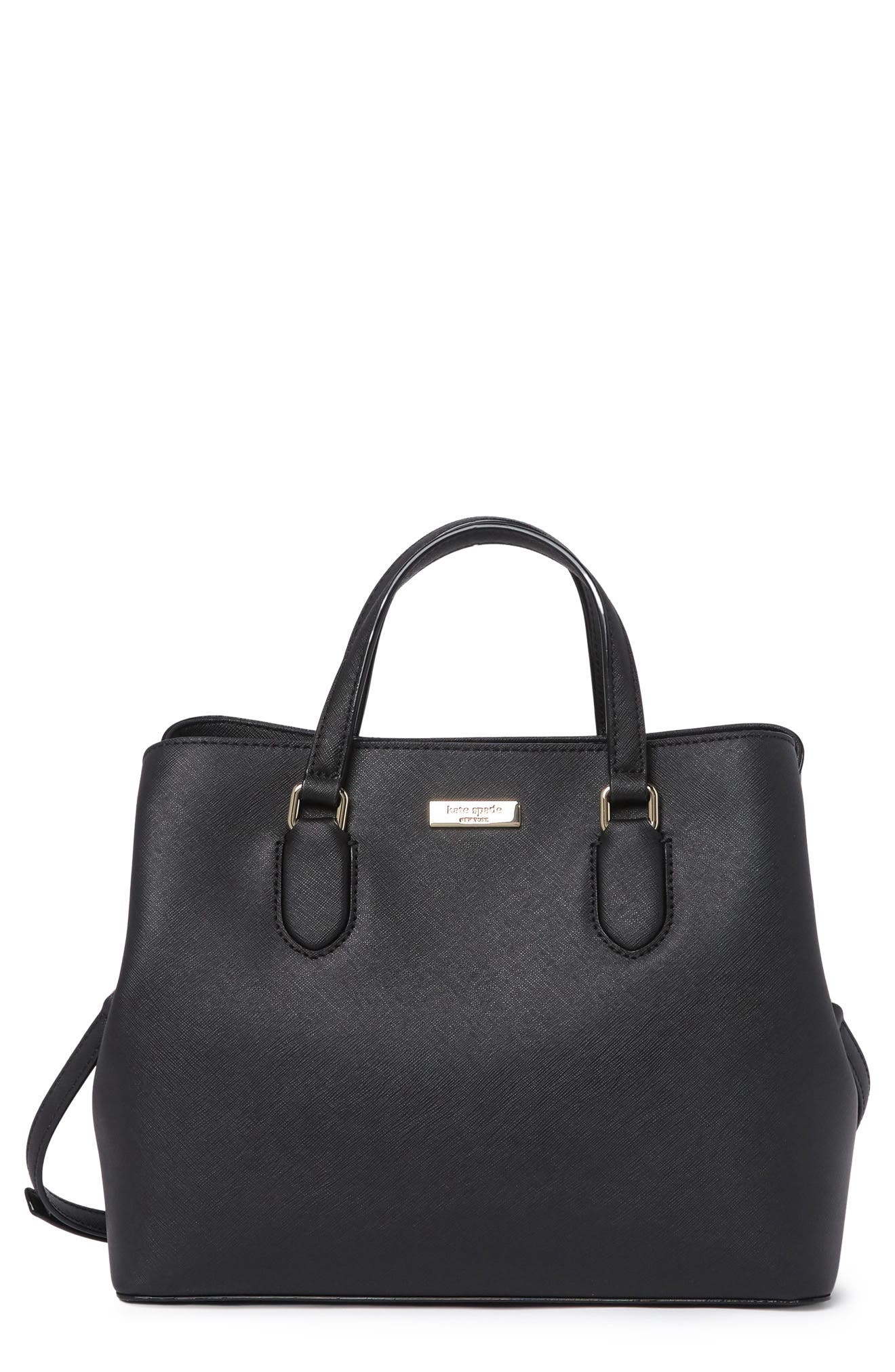 Kate Spade Evangelie Leather Satchel In Black